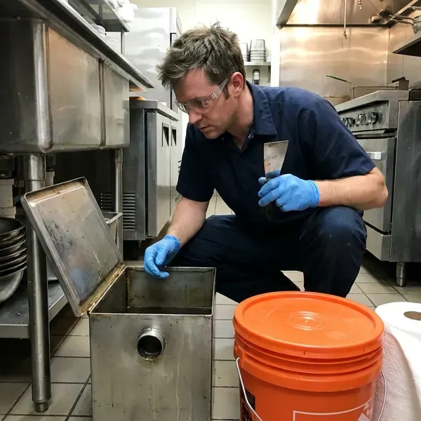 GJK Plumbing technician providing grease trap cleaning in Charleston, WV