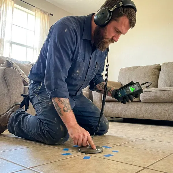 GJK Plumbing technician providing slab leak detection in Charleston, WV