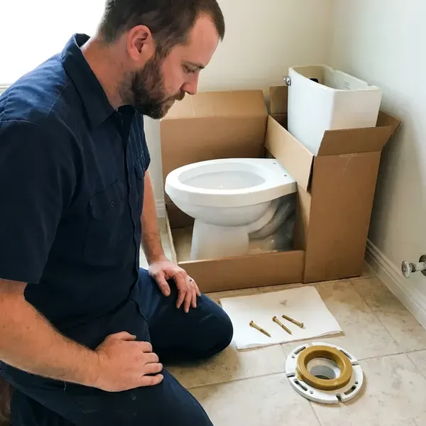 GJK Plumbing technician providing toilet replacement in Charleston, WV