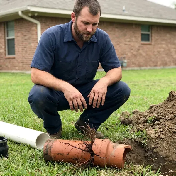 GJK Plumbing technician providing underground pipe repair in Charleston, WV