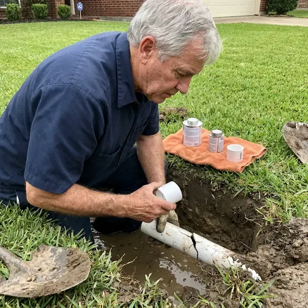 GJK Plumbing technician providing water line repair in Charleston, WV